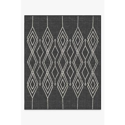 Gemma Lattice Black Outdoor Rug - 245 x 305 cm - Rug + Pad System