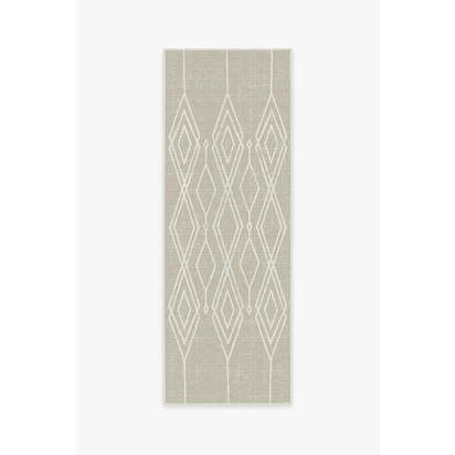 Gemma Lattice Natural Outdoor Rug - 75 x 215 cm - Rug + Pad System