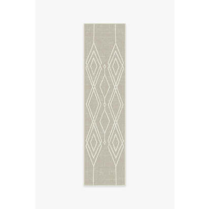 Gemma Lattice Natural Outdoor Rug - 75 x 305 cm - Rug + Pad System