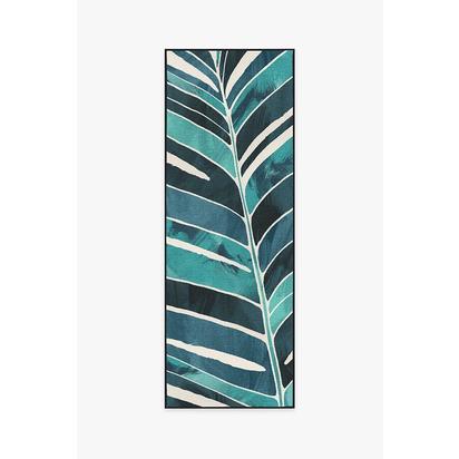 Ombra Teal Outdoor Rug - 75 x 215 cm - Rug + Pad System