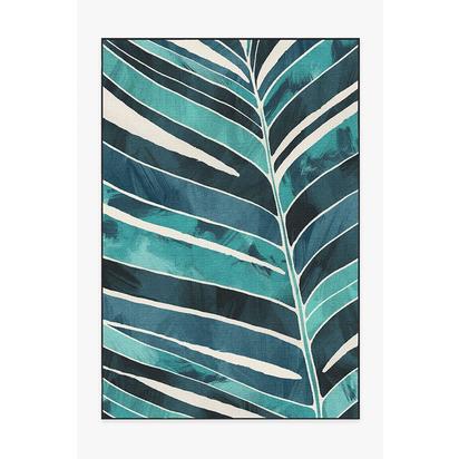 Ombra Teal Outdoor Rug - 185 x 275 cm - Rug + Pad System