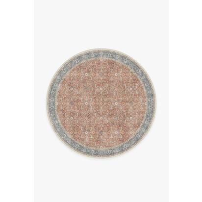 Celestine Coral Flatwoven Rug - 185 Round cm - Rug + Pad System