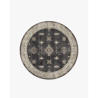 Verena Dark Wood Flatwoven Rug - 185 Round cm - Rug + Pad System