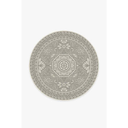 Almana Black & White Flatwoven Rug - 185 Round cm - Rug + Pad System