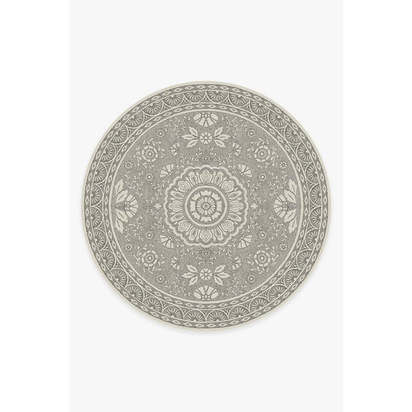 Almana Black & White Flatwoven Rug - 245 Round cm - Rug + Pad System