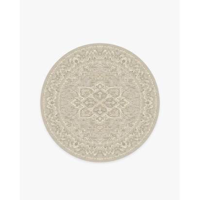 Hendesi Heriz Cream Flatwoven Rug - 185 Round cm - Rug + Pad System
