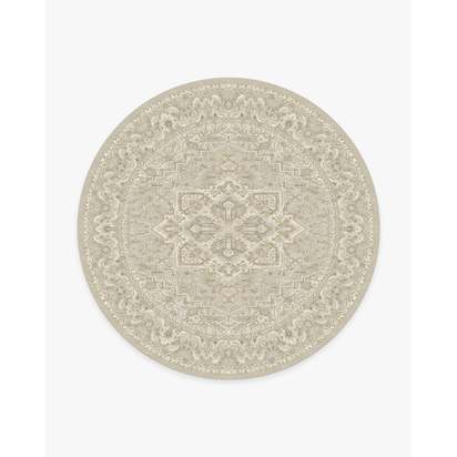 Hendesi Heriz Cream Flatwoven Rug - 245 Round cm - Rug + Pad System