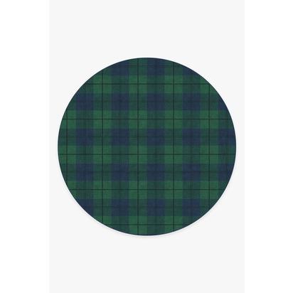 Buffalo Plaid Blackwatch Flatwoven Rug - 245 Round cm - Rug + Pad System