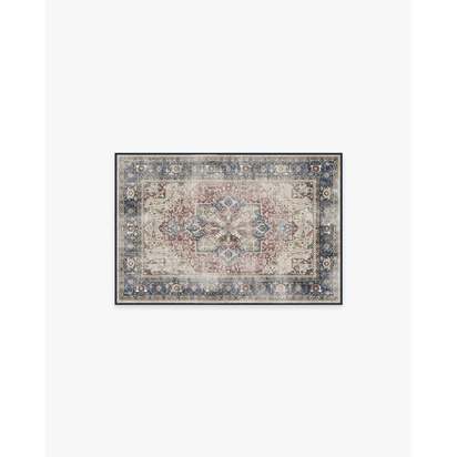 Kamran Royal Blue Flatwoven Rug - 60 x 90 cm - Rug + Pad System
