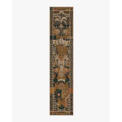 La Joie Natural Multicolour Flatwoven Rug by Architectural Digest - 75 x 365 cm - Rug + Pad System