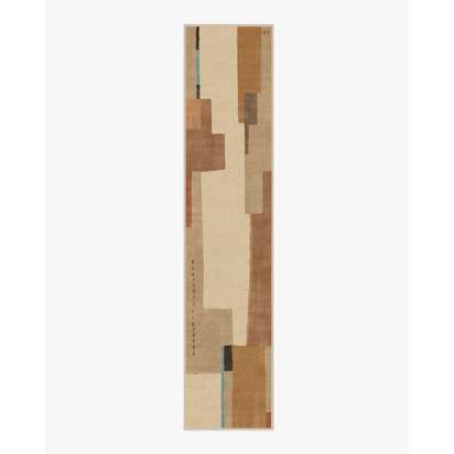 Ananda Natural Pop Flatwoven Rug by Architectural Digest - 75 x 365 cm - Rug + Pad System