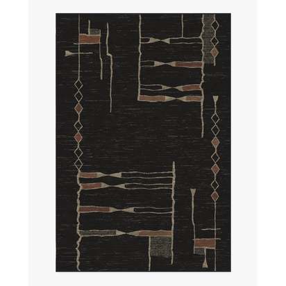 Nisa Ink Black Flatwoven Rug by Architectural Digest - 185 x 275 cm - Rug + Pad System