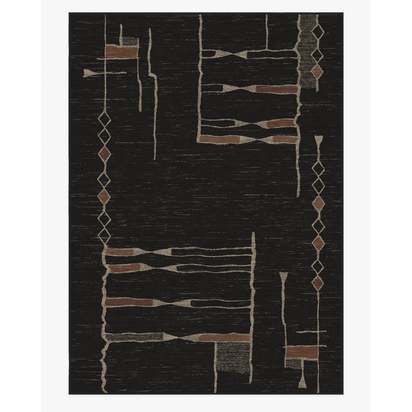 Nisa Ink Black Flatwoven Rug by Architectural Digest - 305 x 425 cm - Rug + Pad System