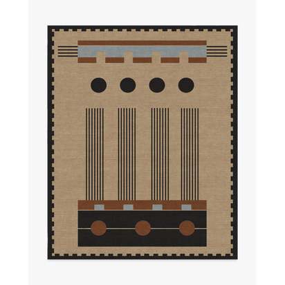 Kasi Black & Tan Flatwoven Rug by Architectural Digest - 245 x 305 cm - Rug + Pad System
