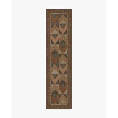 Ember Copper & Brown Flatwoven Rug - 75 x 305 cm - Rug + Pad System