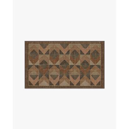 Ember Copper & Brown Flatwoven Rug - 90 x 150 cm - Rug + Pad System