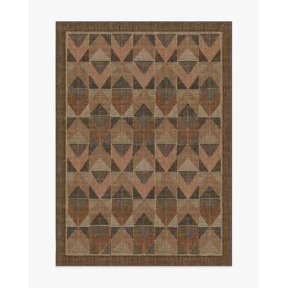 Ember Copper & Brown Flatwoven Rug - 150 x 215 cm - Rug + Pad System