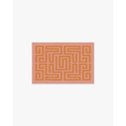 Maze Pink & Orange Flatwoven Rug - 60 x 90 cm - Rug + Pad System