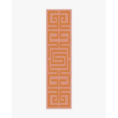Maze Pink & Orange Flatwoven Rug - 75 x 305 cm - Rug + Pad System