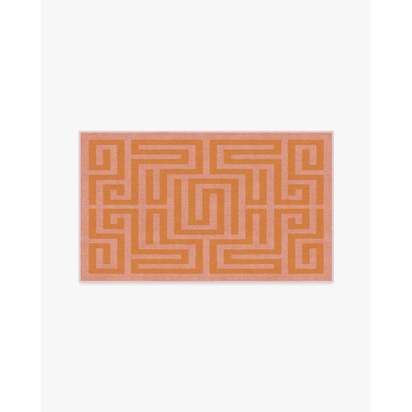 Maze Pink & Orange Flatwoven Rug - 90 x 150 cm - Rug + Pad System