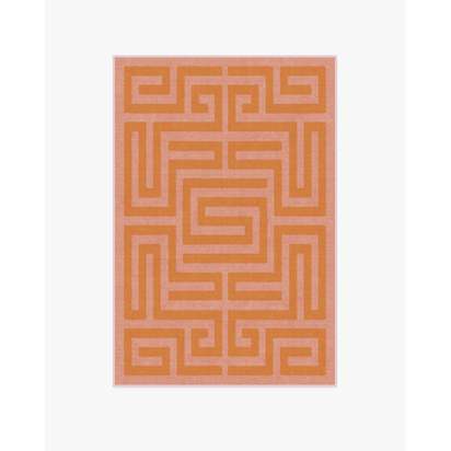 Maze Pink & Orange Flatwoven Rug - 120 x 185 cm - Rug + Pad System