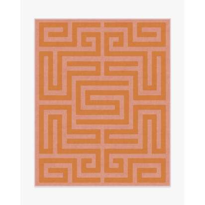 Maze Pink & Orange Flatwoven Rug - 245 x 305 cm - Rug + Pad System