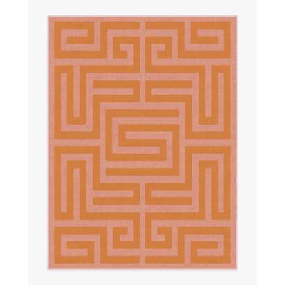 Maze Pink & Orange Flatwoven Rug - 275 x 365 cm - Rug + Pad System