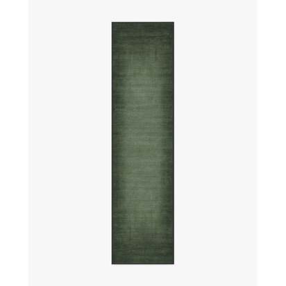 Aura Ombre Solid Sage Flatwoven Rug - 75 x 305 cm - Rug + Pad System