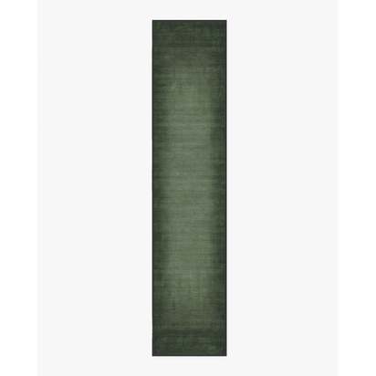 Aura Ombre Solid Sage Flatwoven Rug - 75 x 365 cm - Rug + Pad System