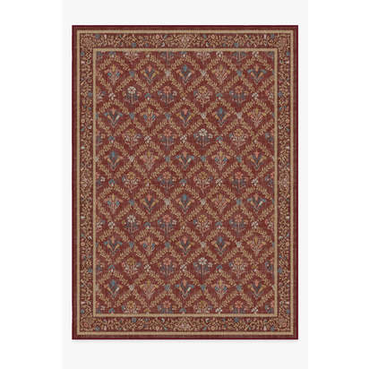 Bellflowers Amber Red Flatwoven Rug by Morris & Co. - 305 x 425 cm - Rug + Pad System