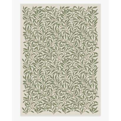 Pure Willow Boughs Green Flatwoven Rug by Morris & Co. - 305 x 425 cm - Rug + Pad System