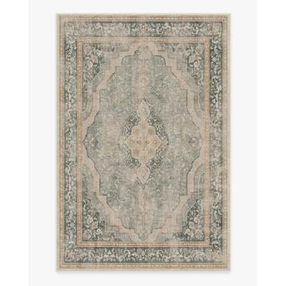 Adeline Natural Sage Flatwoven Rug - 200 x 290 cm - Rug + Pad System