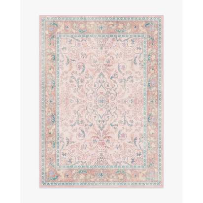 Fit For A Queen Soft Rose Flatwoven Rug by Bridgerton - 150 x 215 cm - Rug + Pad System