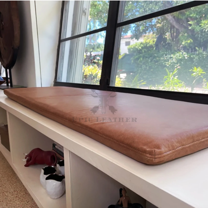 Custom genuine leather replacement cushion cover