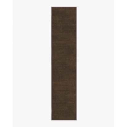 Nico Solid Dark Wood Flatwoven Rug - 75 x 365 cm - Rug + Pad System