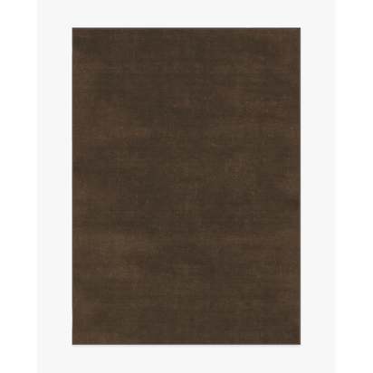 Nico Solid Dark Wood Flatwoven Rug - 150 x 215 cm - Rug + Pad System