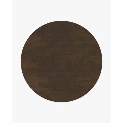 Nico Solid Dark Wood Flatwoven Rug - 245 Round cm - Rug + Pad System