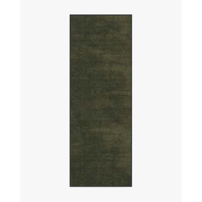 Nico Solid Olive Flatwoven Rug - 75 x 215 cm - Rug + Pad System