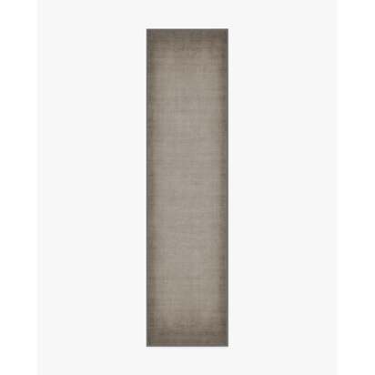 Aura Ombre Solid Ash Grey Flatwoven Rug - 75 x 305 cm - Rug + Pad System