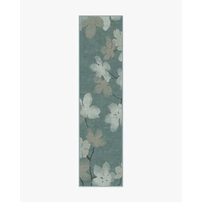 Magnolia Teal Flatwoven Rug - 75 x 305 cm - Rug + Pad System