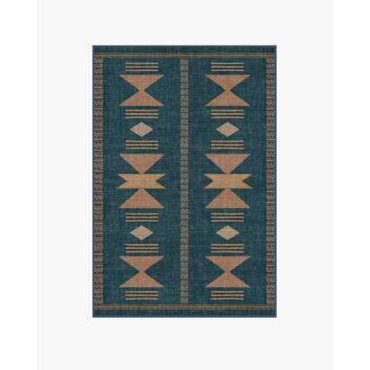 Lark Blue & Rose Flatwoven Rug - 120 x 185 cm - Rug + Pad System