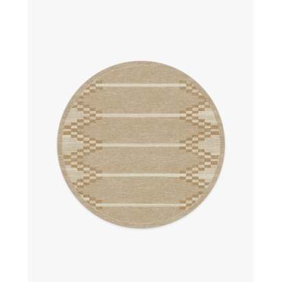 Sloane Natural Flatwoven Rug - 185 Round cm - Rug + Pad System