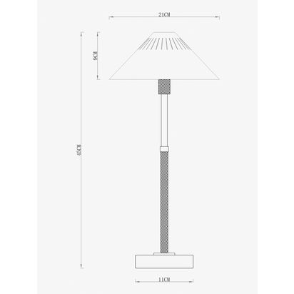 John Lewis Talbot Rechargeable  LED Table Lamp, Brass Brass | H45 x W21 x D21cm