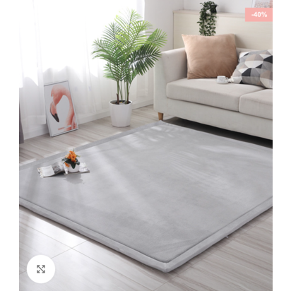 Kids Soft Playmat Tatami Carpet – Light Grey 100x200cm