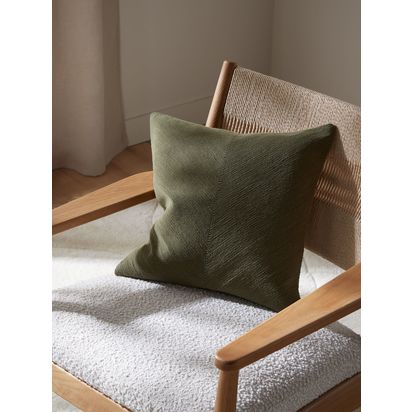John Lewis Corded Square Cushion Avocado | H45 x W45cm