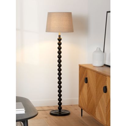 John Lewis Bobbin Floor Lamp, Black Black | H150 x Dia.41cm
