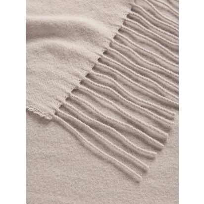 John Lewis Plain Merino Wool Throw Oatmeal | L190 x W140cm