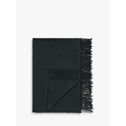 John Lewis Plain Merino Wool Throw Graphite | L190 x W140cm