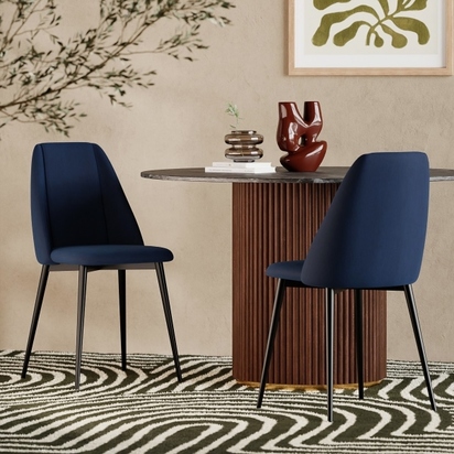 Marco Dining Chair, Royal Blue Sustainable Velvet