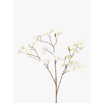 Floralsilk Artificial Dogwood Spray, White White | H82 x W23 x D18cm